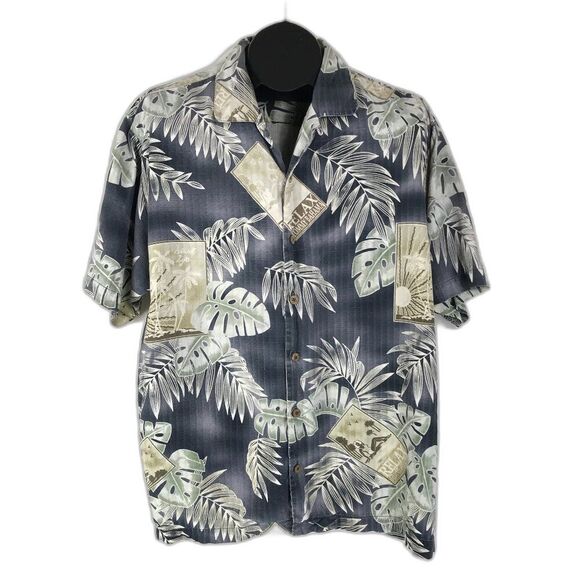 Tommy Bahama Silk Hawaiian Shirt Size Medium Short Sleeve Floral Tropical Casual - Picture 1 of 11